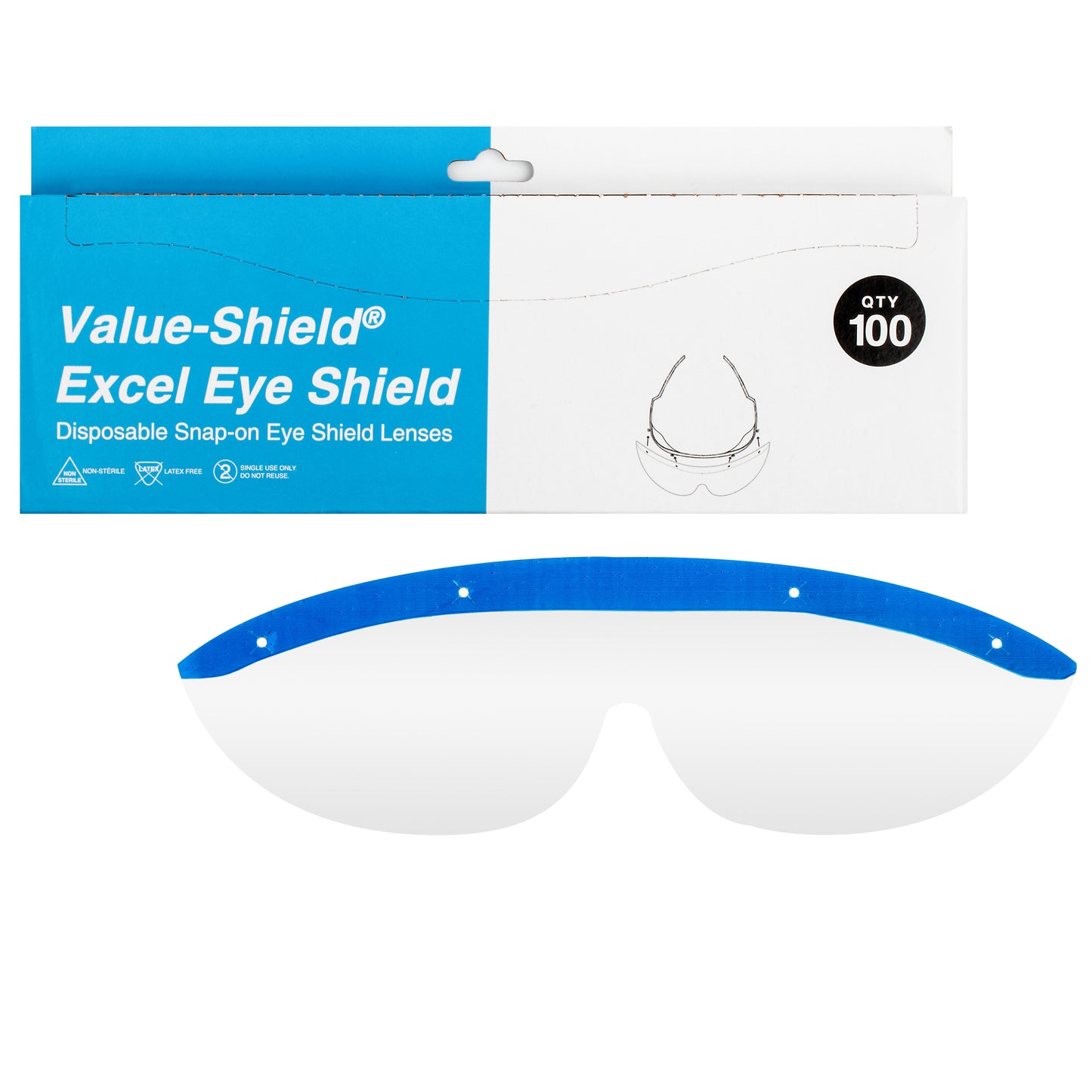 Value-Shield® Excel Eye Shield Lenses - Designed to fit DeRoyal Speyes Frames (100 lenses/case)