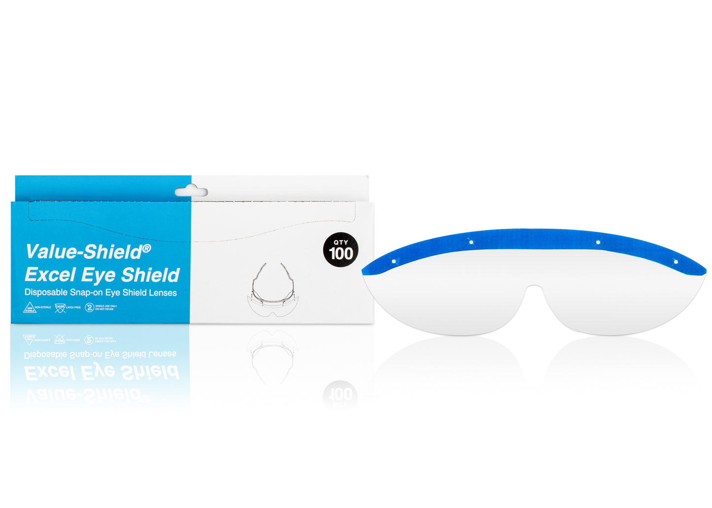 Value-Shield® Excel Eye Shield Lenses - Designed to fit DeRoyal Speyes Frames (100 lenses/case)